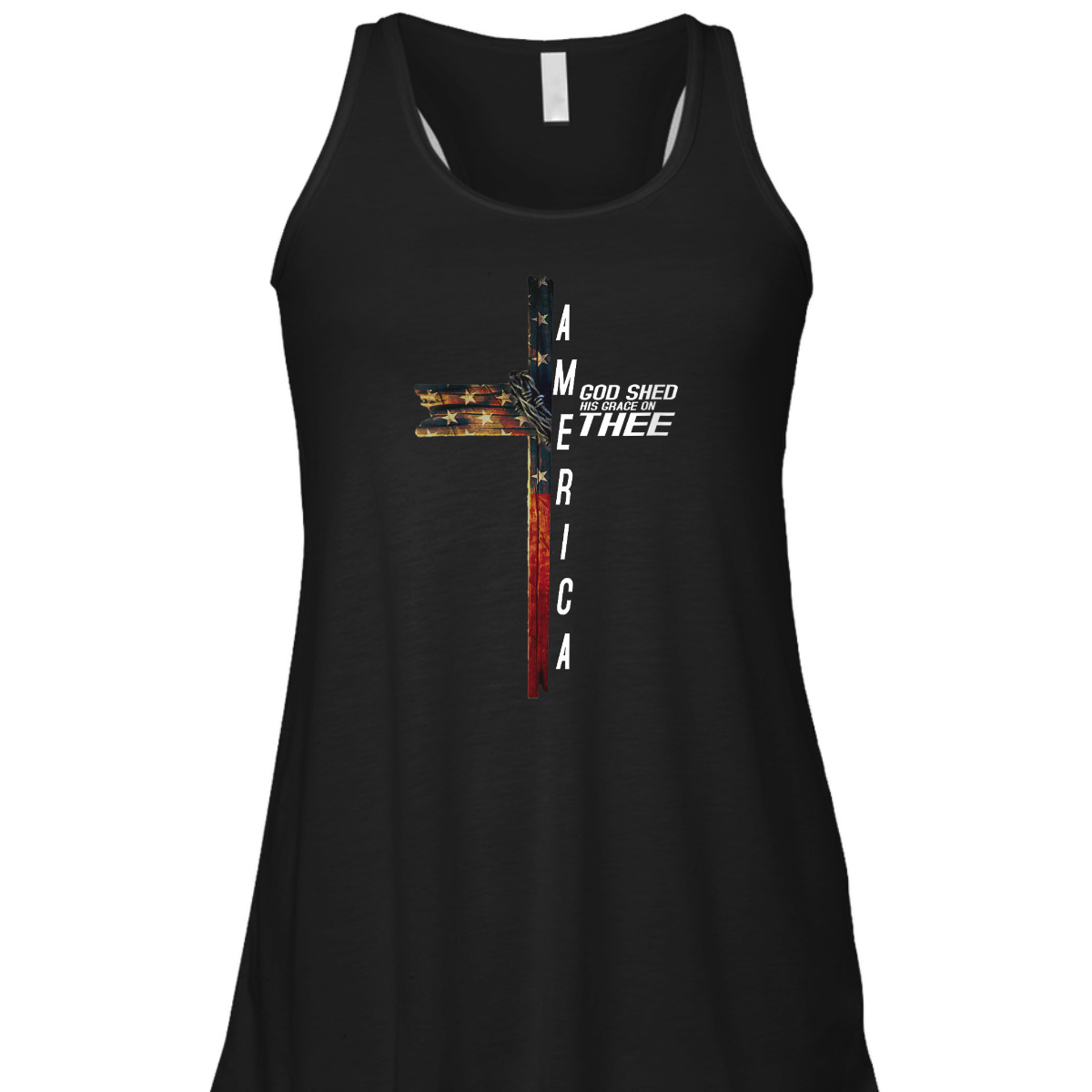 Christian Cross With US Flag America God Shed His Grace On Thee 4th Of July Independence Day T-Shirt Christian Cross With US Flag America God Shed His Grace On Thee 4th Of July Independence Day T-Shirt