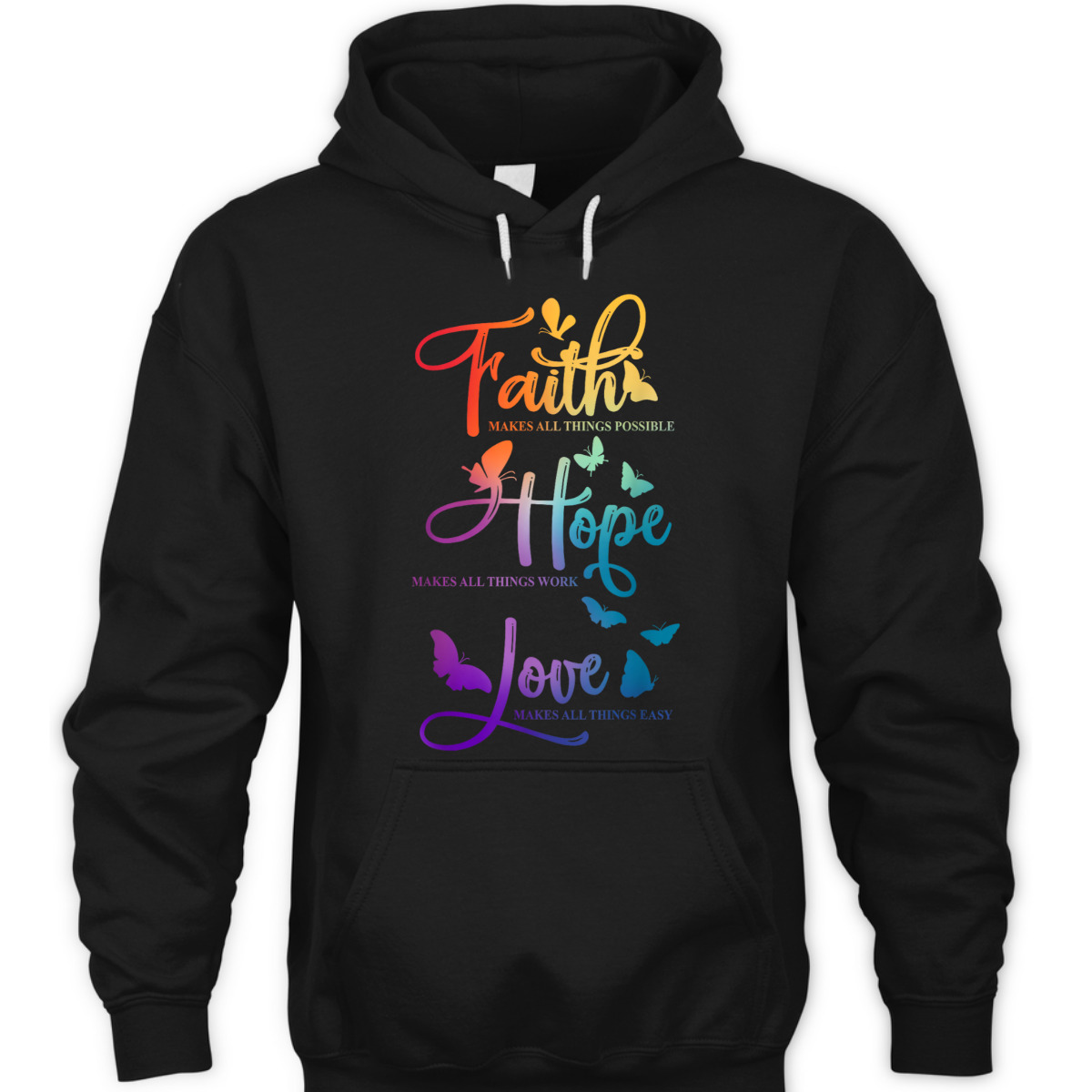 Colorful Faith Hope Love Christian Butterfly Bible Quote Religious T-Shirt Colorful Faith Hope Love Christian Butterfly Bible Quote Religious T-Shirt