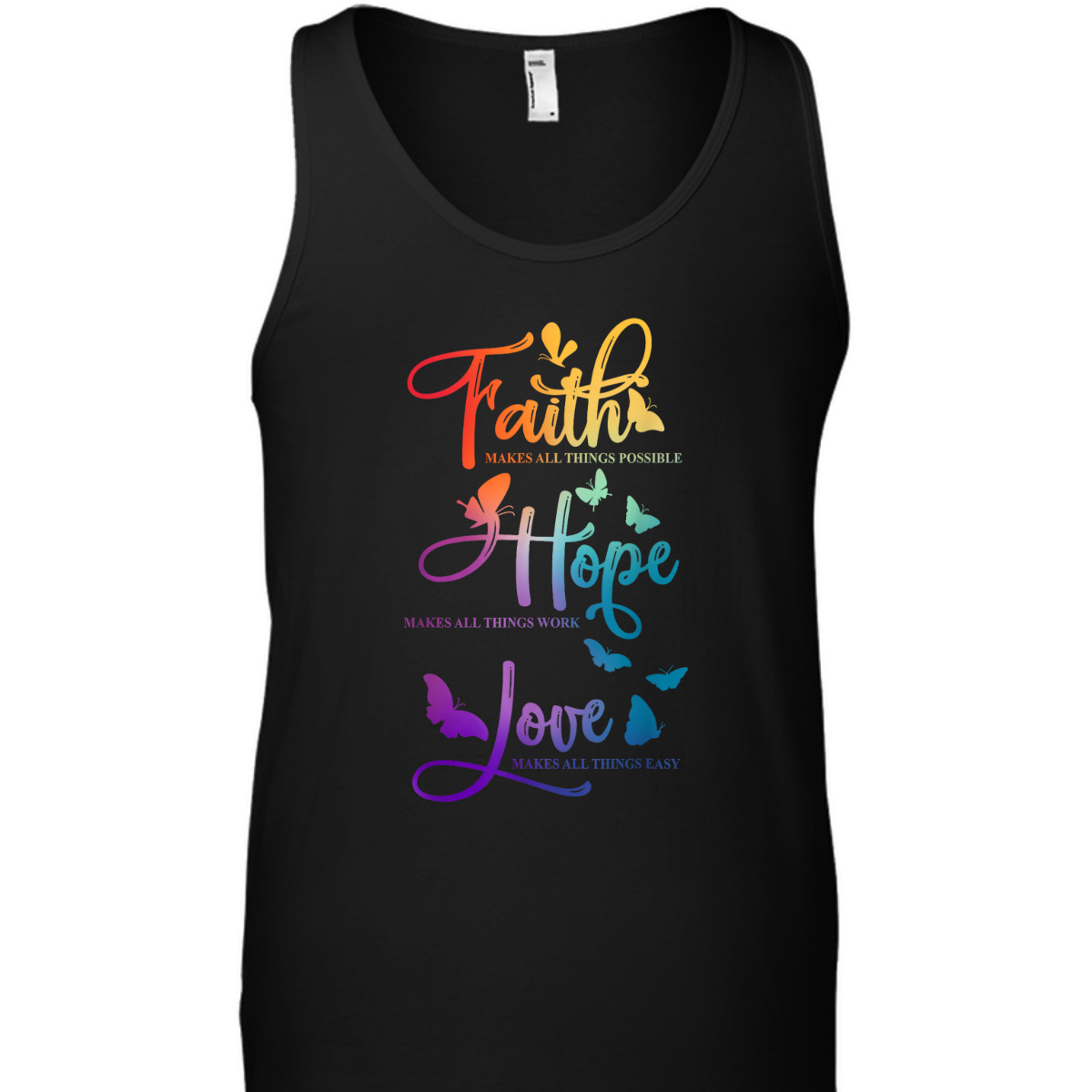 Colorful Faith Hope Love Christian Butterfly Bible Quote Religious T-Shirt Colorful Faith Hope Love Christian Butterfly Bible Quote Religious T-Shirt