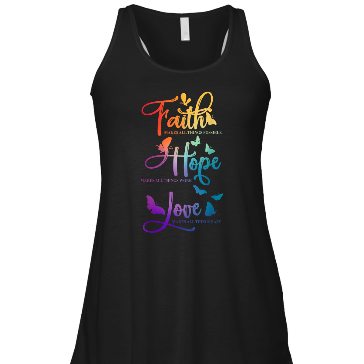 Colorful Faith Hope Love Christian Butterfly Bible Quote Religious T-Shirt Colorful Faith Hope Love Christian Butterfly Bible Quote Religious T-Shirt