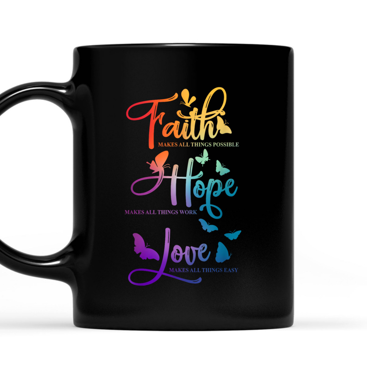 Colorful Faith Hope Love Christian Butterfly Bible Quote Religious T-Shirt Colorful Faith Hope Love Christian Butterfly Bible Quote Religious T-Shirt