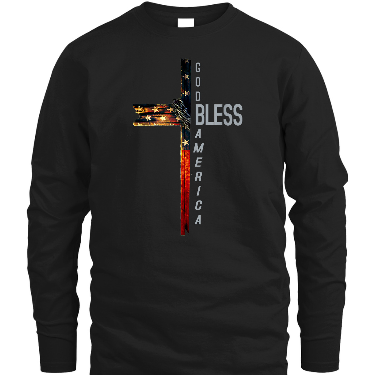 Christian Cross With Flag USA God Bless America 4th Of July T-Shirt Christian Cross With Flag USA God Bless America 4th Of July T-Shirt