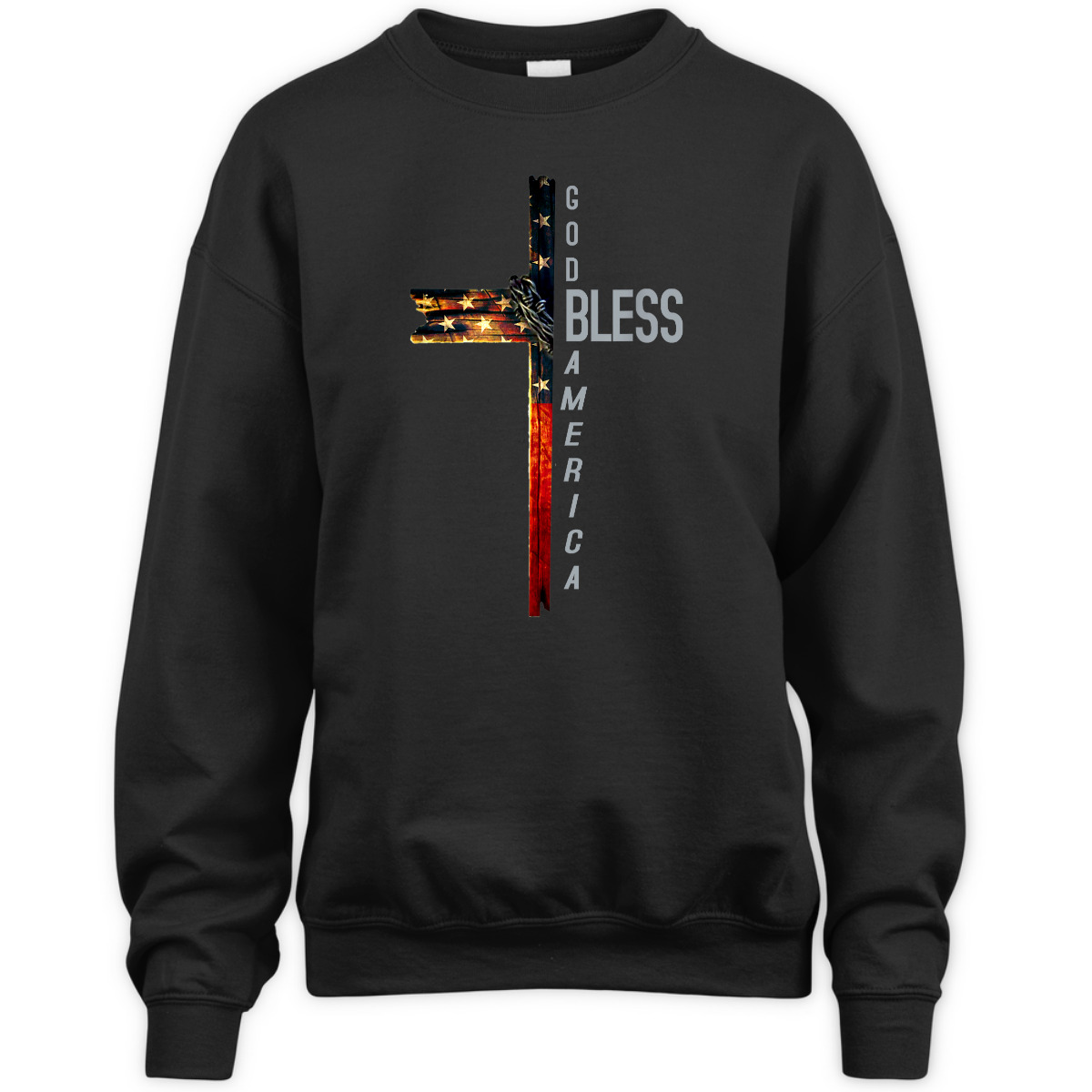 Christian Cross With Flag USA God Bless America 4th Of July T-Shirt Christian Cross With Flag USA God Bless America 4th Of July T-Shirt