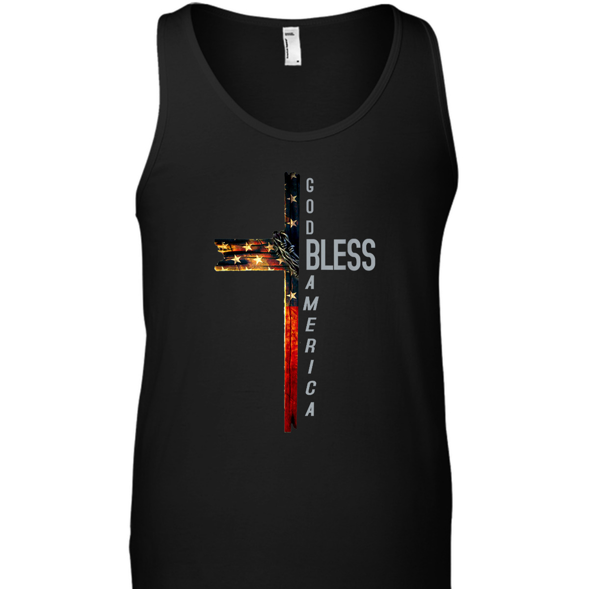 Christian Cross With Flag USA God Bless America 4th Of July T-Shirt Christian Cross With Flag USA God Bless America 4th Of July T-Shirt