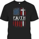 Faith Over Fear Christian Cross USA American Flag T-Shirt Faith Over Fear Christian Cross USA American Flag T-Shirt
