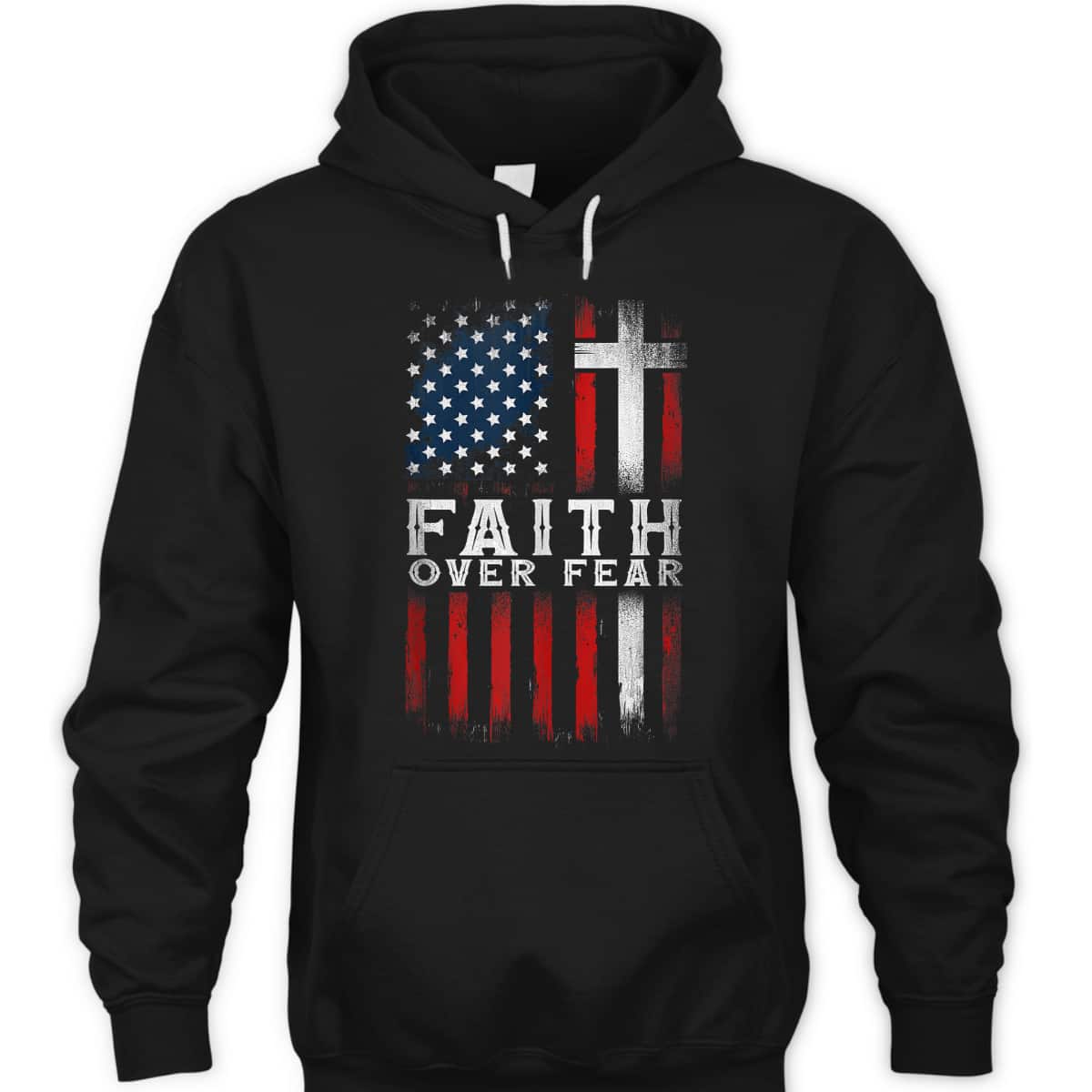Faith Over Fear Christian Cross USA American Flag T-Shirt Faith Over Fear Christian Cross USA American Flag T-Shirt