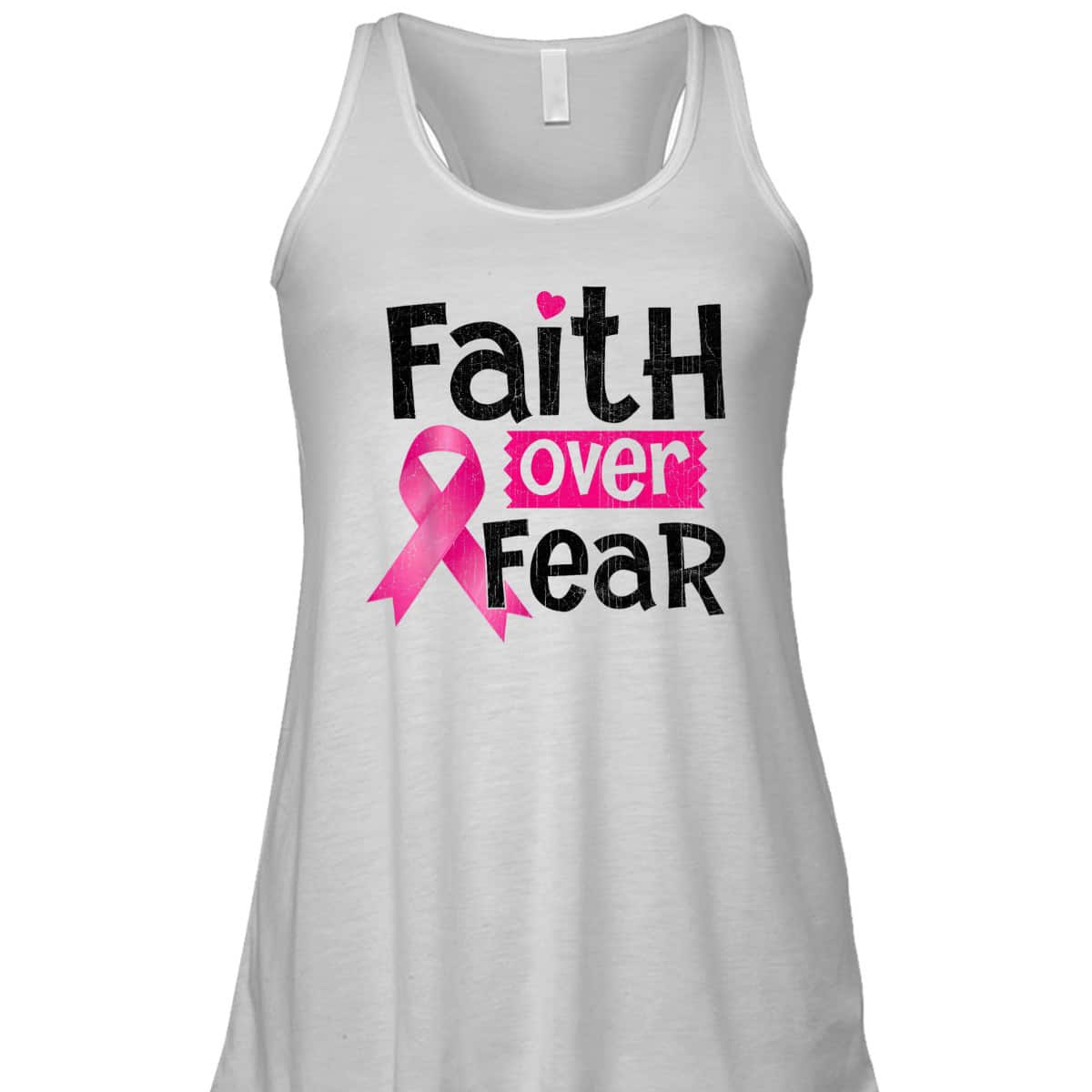 Faith Over Fear Love Breast Cancer Awareness Pink Ribbon T-Shirt Faith Over Fear Love Breast Cancer Awareness Pink Ribbon T-Shirt