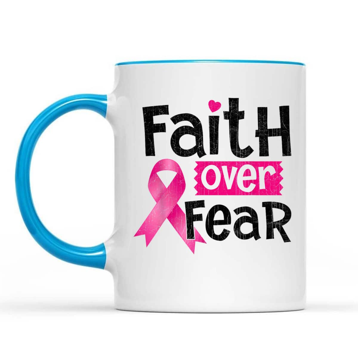 Faith Over Fear Love Breast Cancer Awareness Pink Ribbon T-Shirt Faith Over Fear Love Breast Cancer Awareness Pink Ribbon T-Shirt