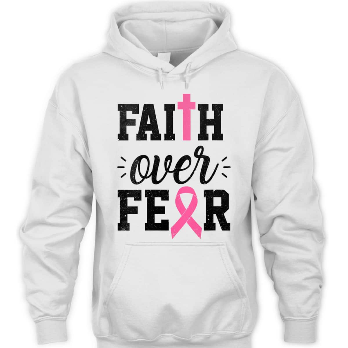 Christian Faith Over Fear October Breast Cancer Awareness Month T-Shirt