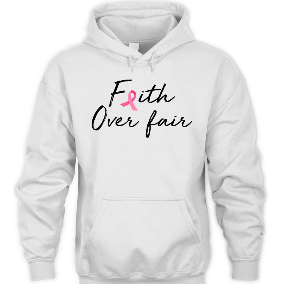 Breast Cancer Awareness Pink Ribbon Faith Over Fear Christian T-Shirt