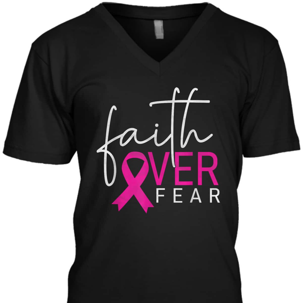Breast Cancer Awareness Month Support Faith Over Fear T-Shirt