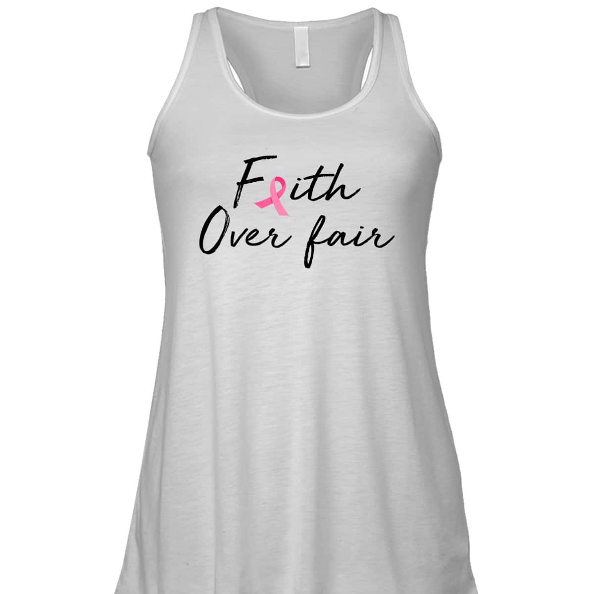 Breast Cancer Awareness Pink Ribbon Faith Over Fear Christian T-Shirt Breast Cancer Awareness Pink Ribbon Faith Over Fear Christian T-Shirt