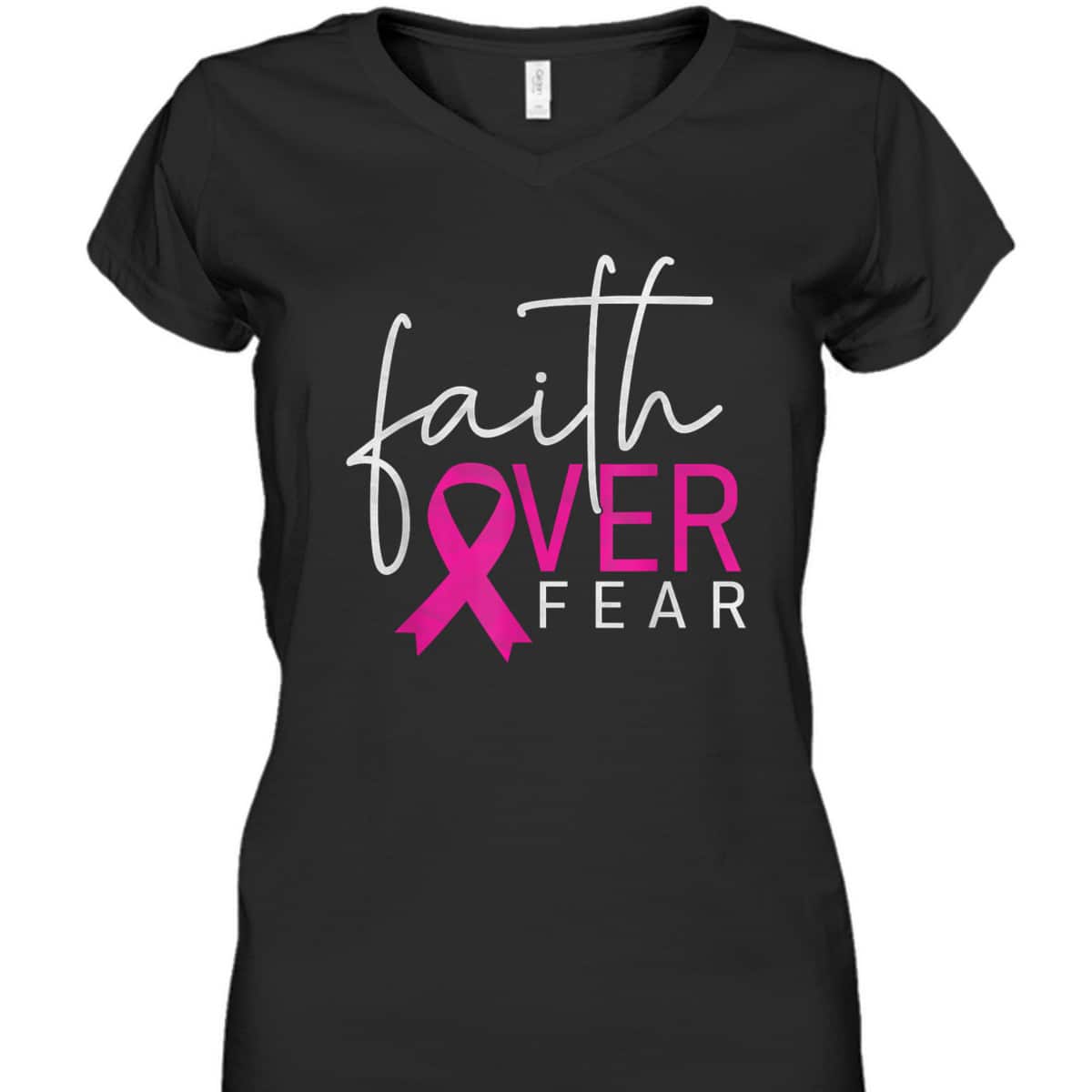 Breast Cancer Awareness Month Support Faith Over Fear T-Shirt Breast Cancer Awareness Month Support Faith Over Fear T-Shirt
