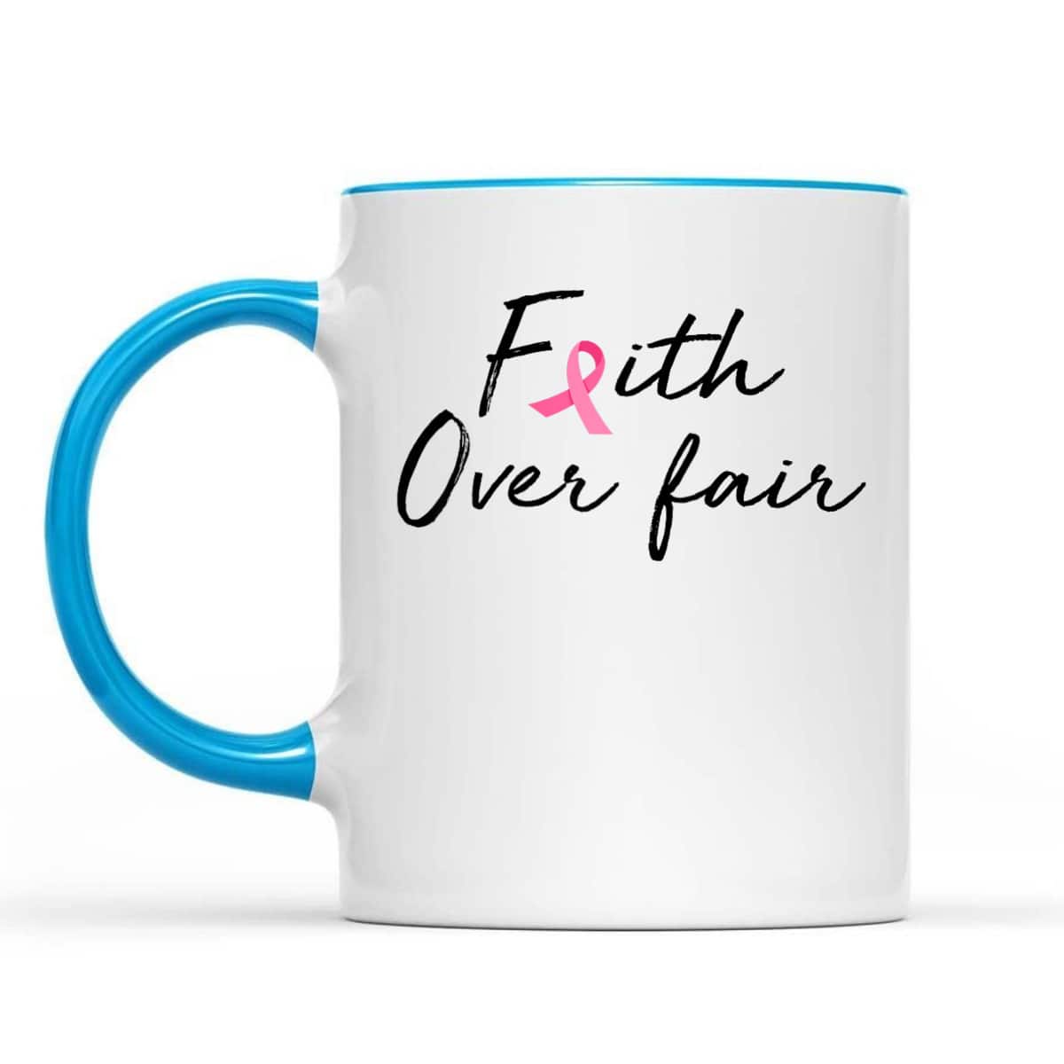 Breast Cancer Awareness Pink Ribbon Faith Over Fear Christian T-Shirt Breast Cancer Awareness Pink Ribbon Faith Over Fear Christian T-Shirt