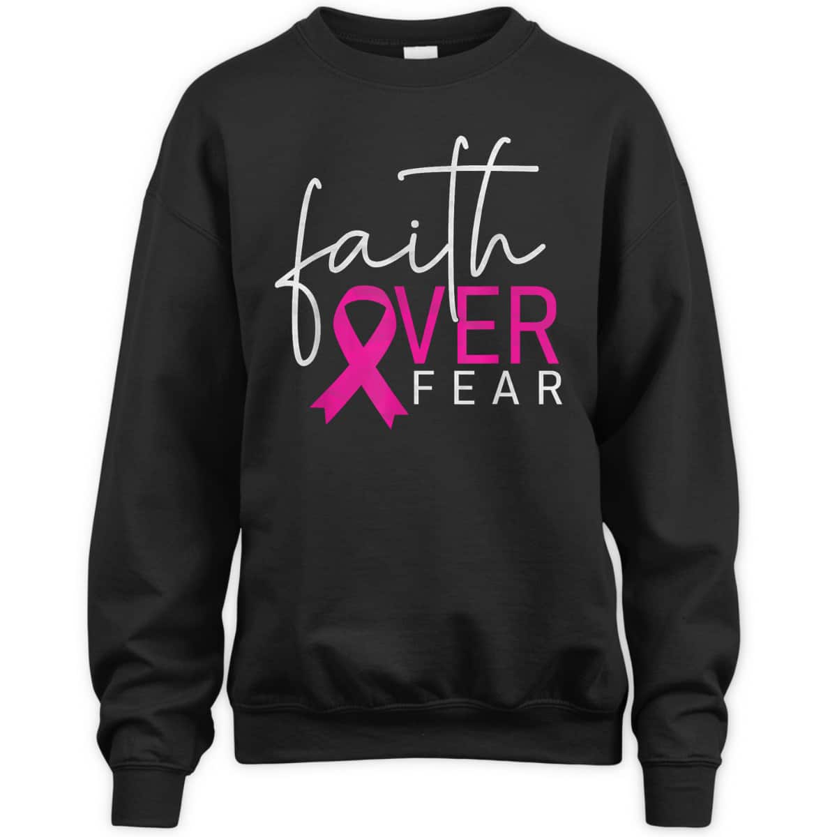 Breast Cancer Awareness Month Support Faith Over Fear T-Shirt Breast Cancer Awareness Month Support Faith Over Fear T-Shirt