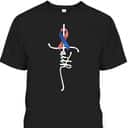 American Flag Faith Cross United States US Patriotic 4th Of July Independence Day T-Shirt