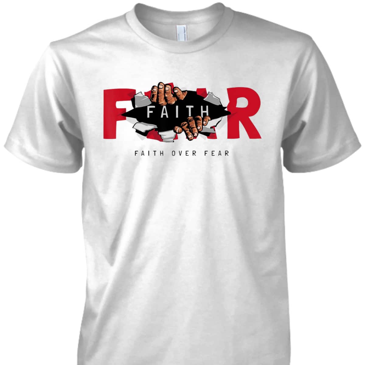Faith Over Fear Christian Faith Cross Motivational T-Shirt