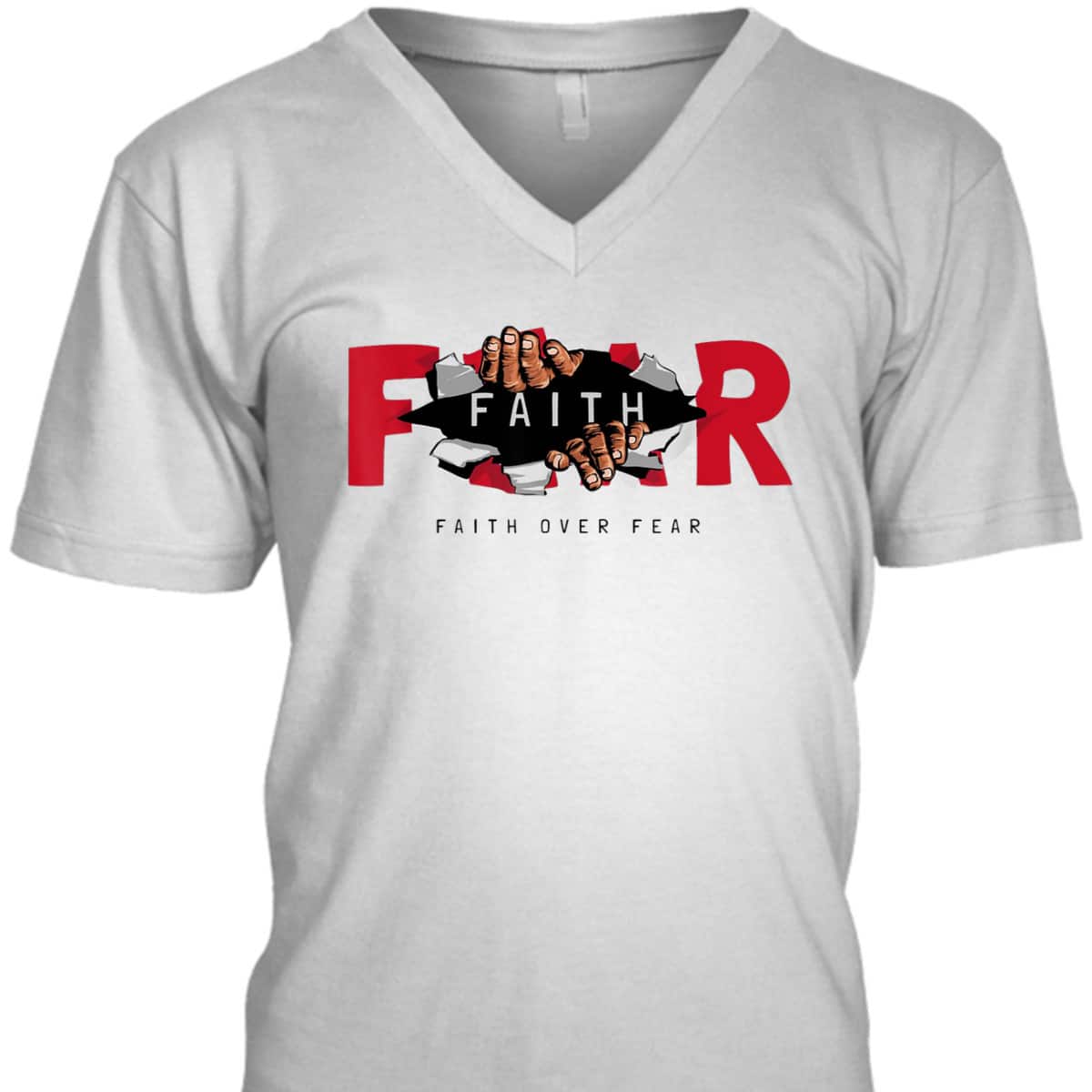 Faith Over Fear Christian Faith Cross Motivational T-Shirt