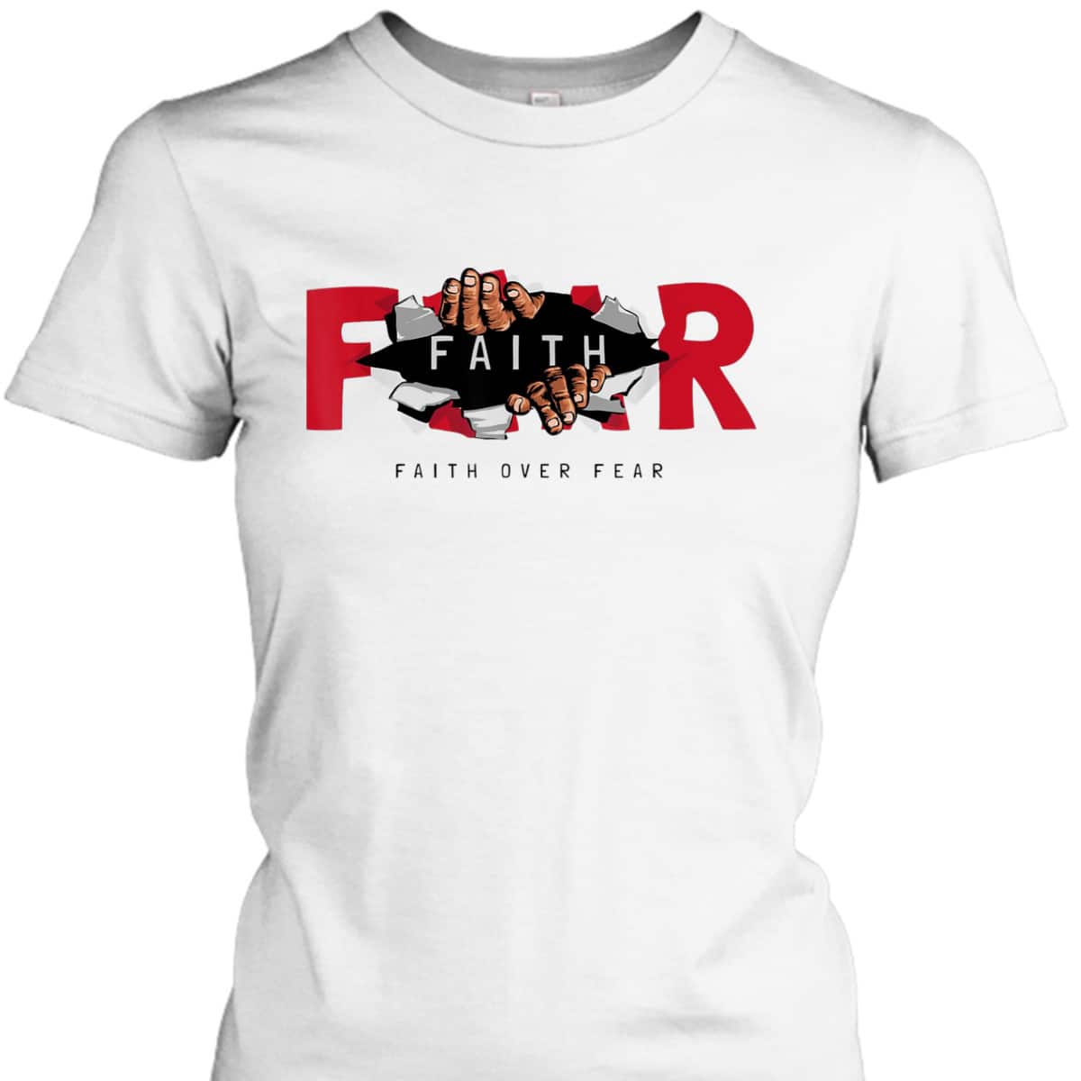 Faith Over Fear Christian Faith Cross Motivational T-Shirt