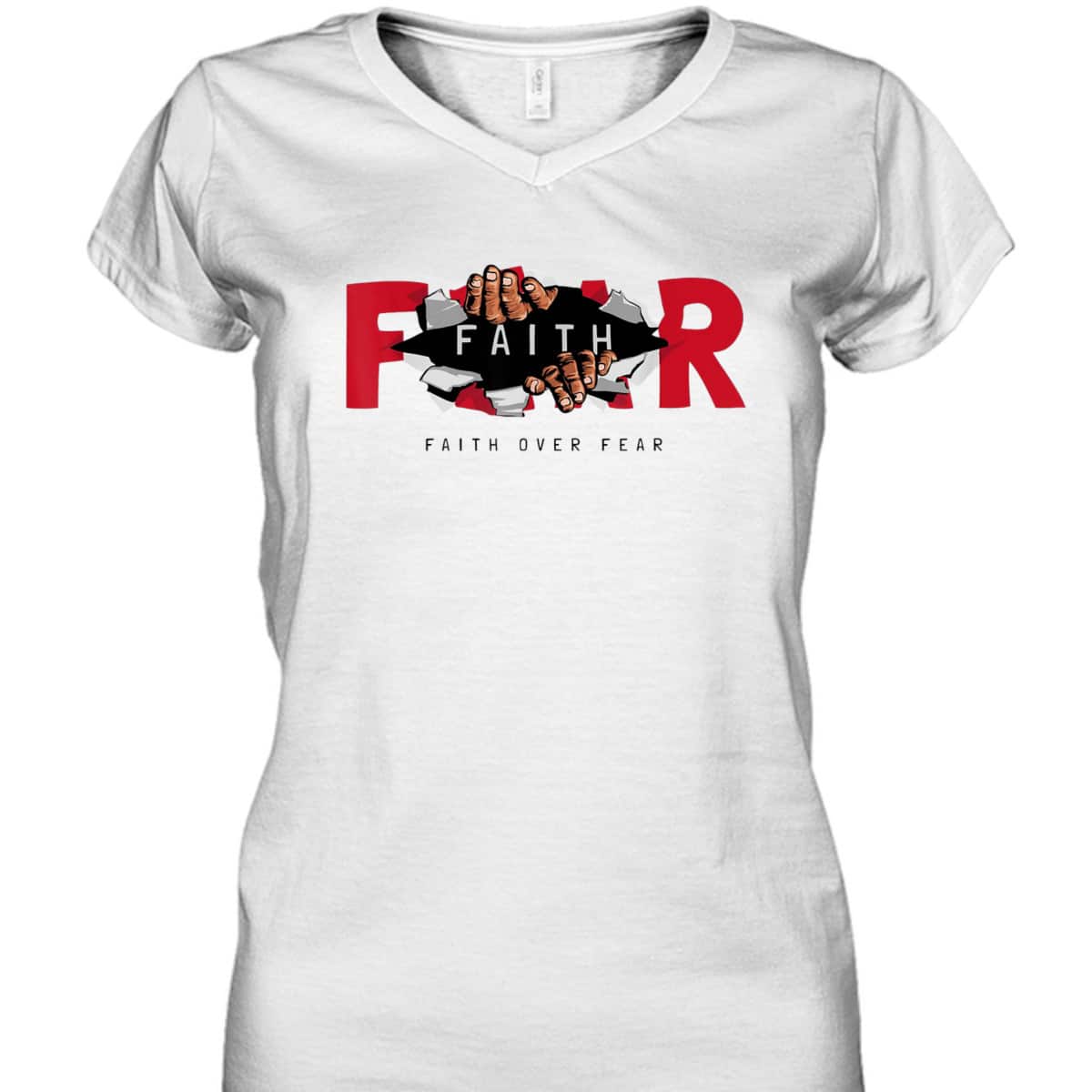 Faith Over Fear Christian Faith Cross Motivational T-Shirt