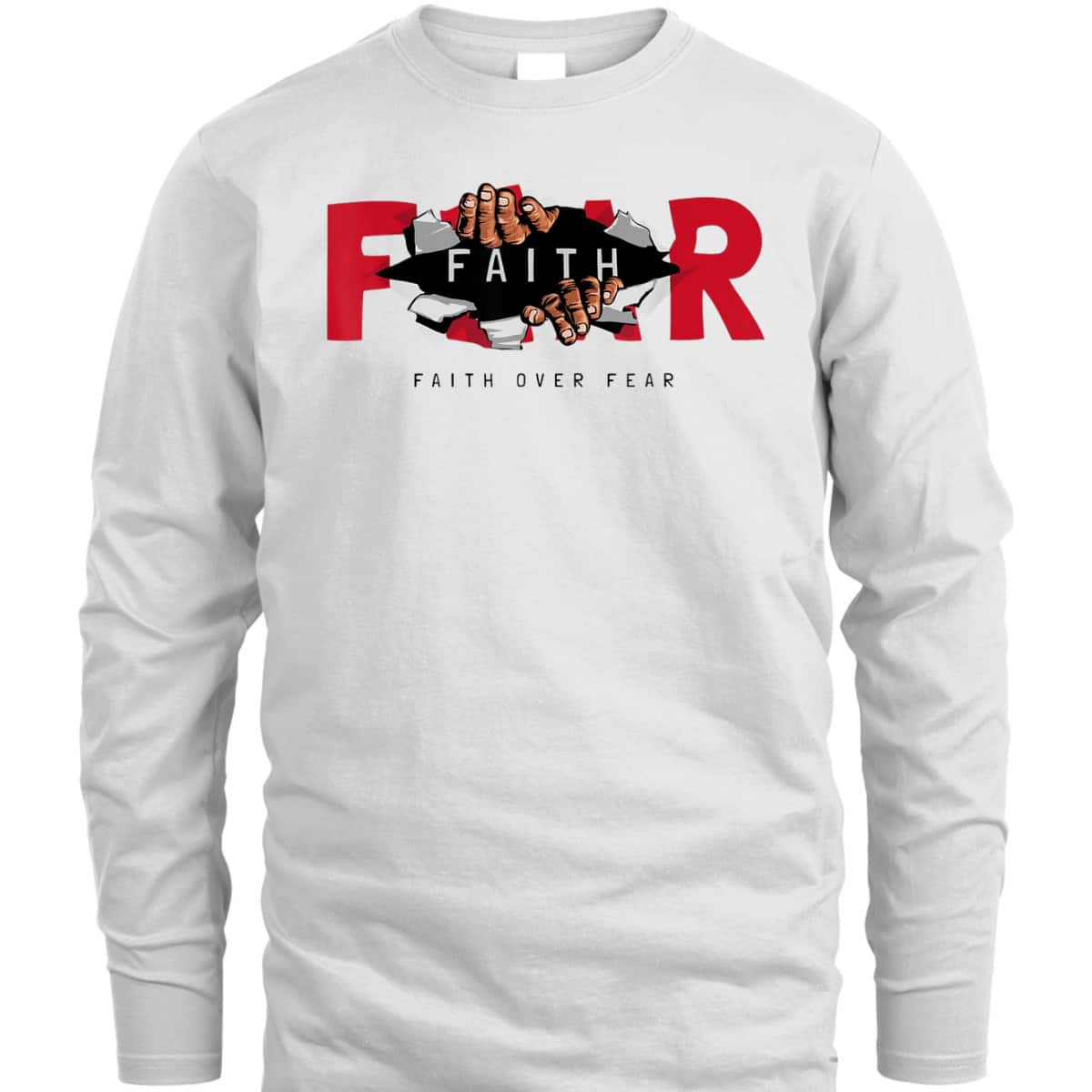 Faith Over Fear Christian Faith Cross Motivational T-Shirt