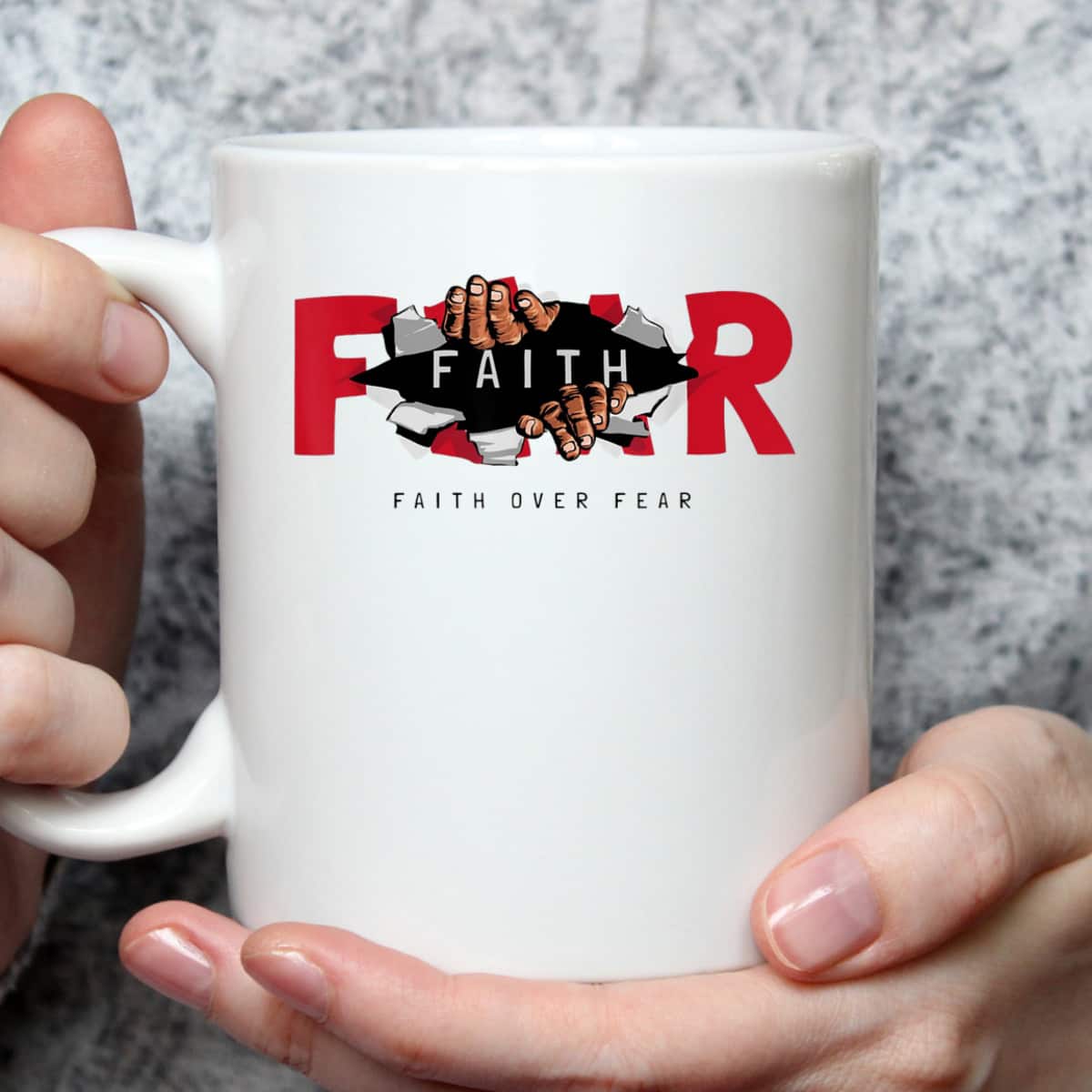 Faith Over Fear Christian Faith Cross Motivational T-Shirt