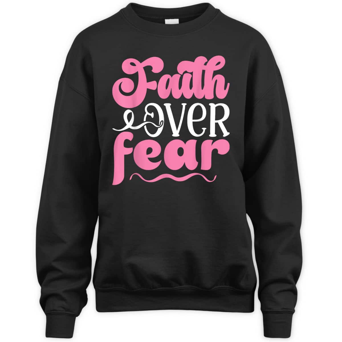 Breast Cancer Awareness Faith Over Fear Religious T-Shirt Breast Cancer Awareness Faith Over Fear Religious T-Shirt