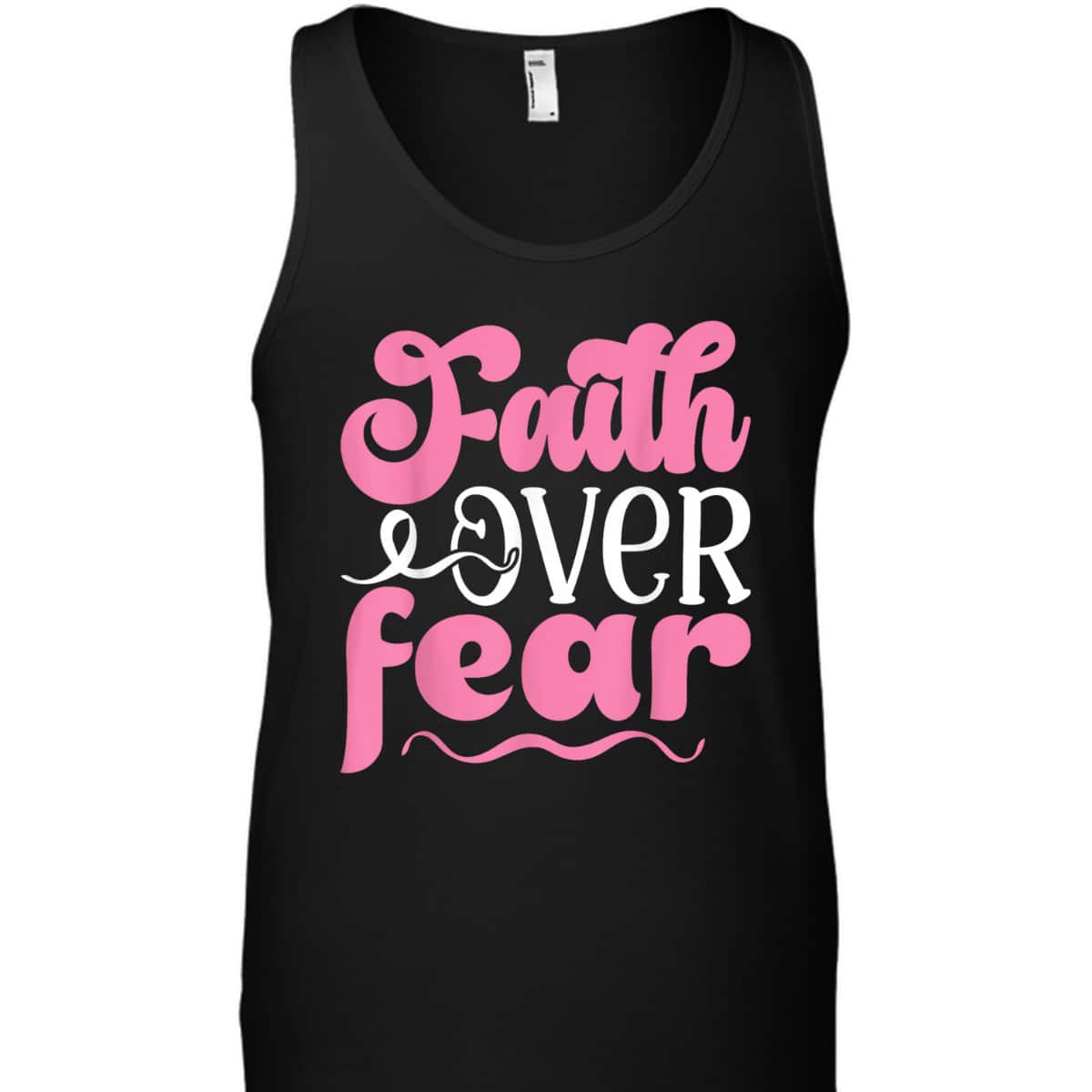 Breast Cancer Awareness Faith Over Fear Religious T-Shirt Breast Cancer Awareness Faith Over Fear Religious T-Shirt