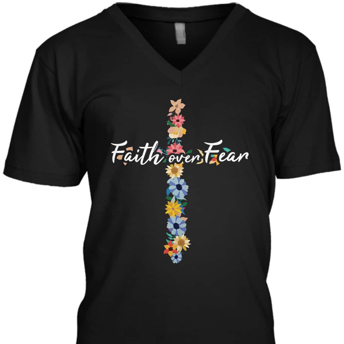 Faith Over Fear Cross Inspirational Christian Religious T-Shirt Faith Over Fear Cross Inspirational Christian Religious T-Shirt