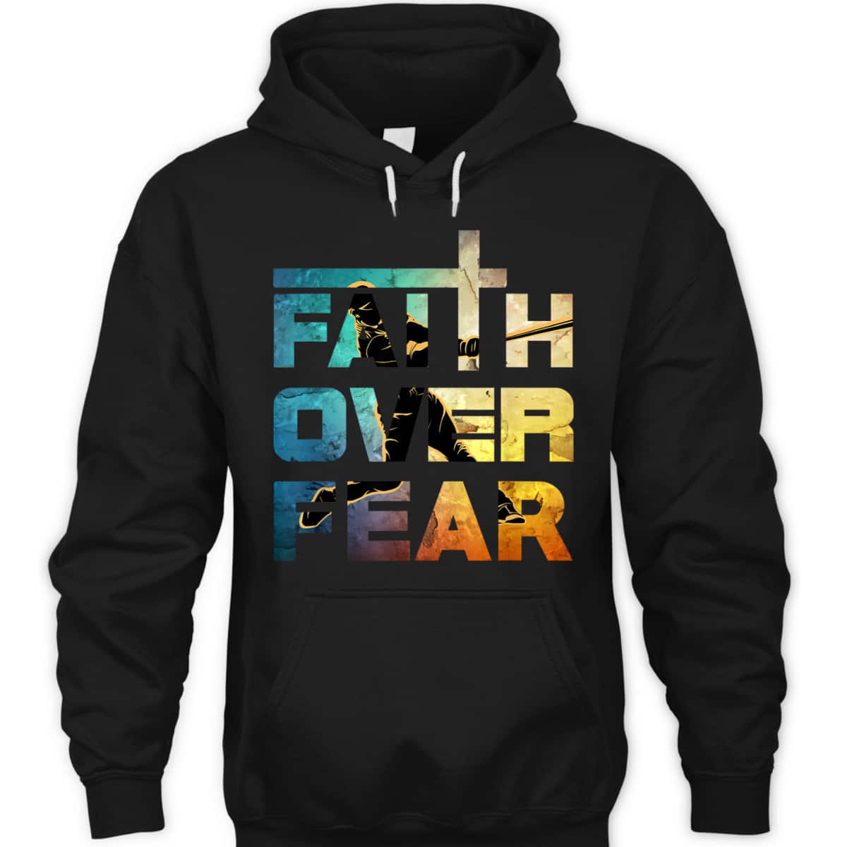 Faith Over Fear Faith Quote Jesus Christ Baseball Lovers T-Shirt