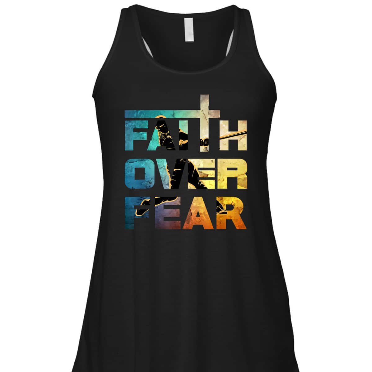 Faith Over Fear Faith Quote Jesus Christ Baseball Lovers T-Shirt