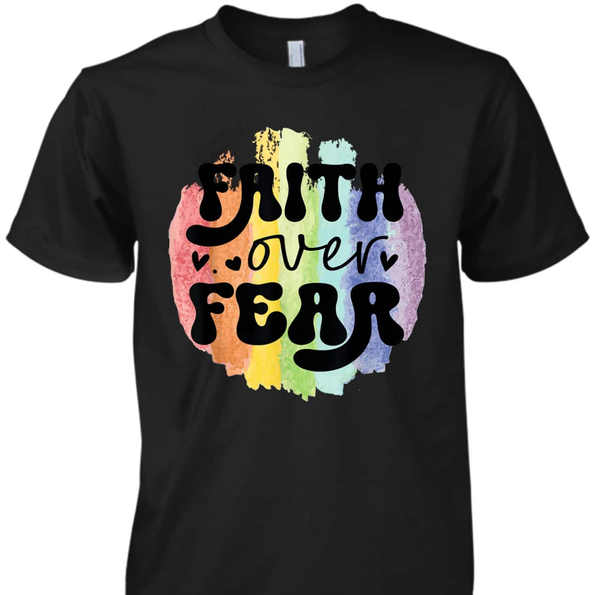 Inspirational Quote Faith Over Fear T-Shirt Christian Religious Gift