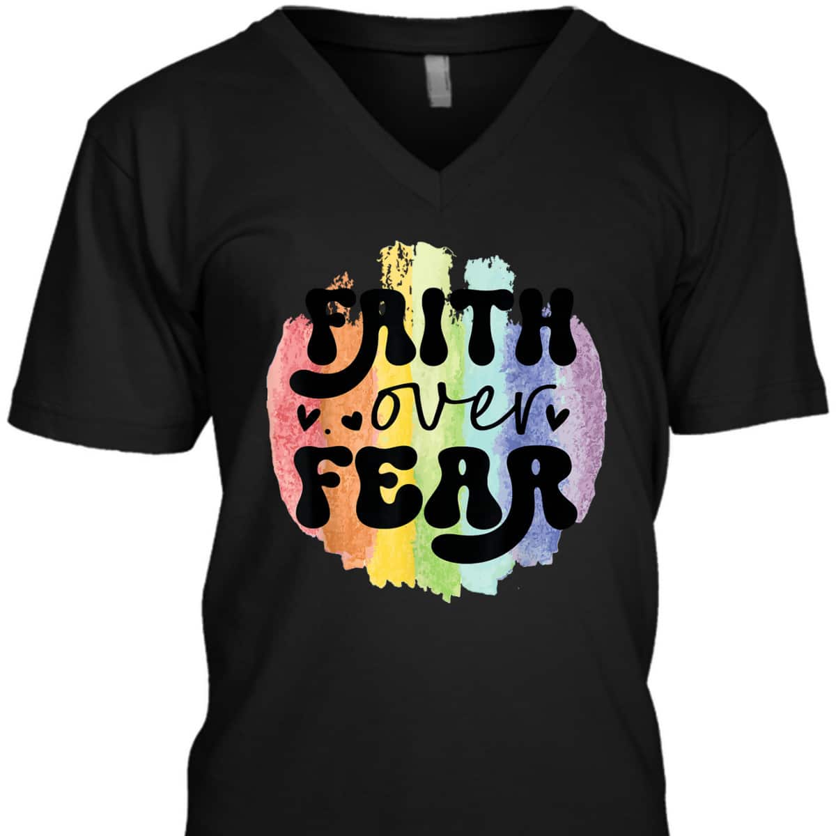 Inspirational Quote Faith Over Fear T-Shirt Christian Religious Gift