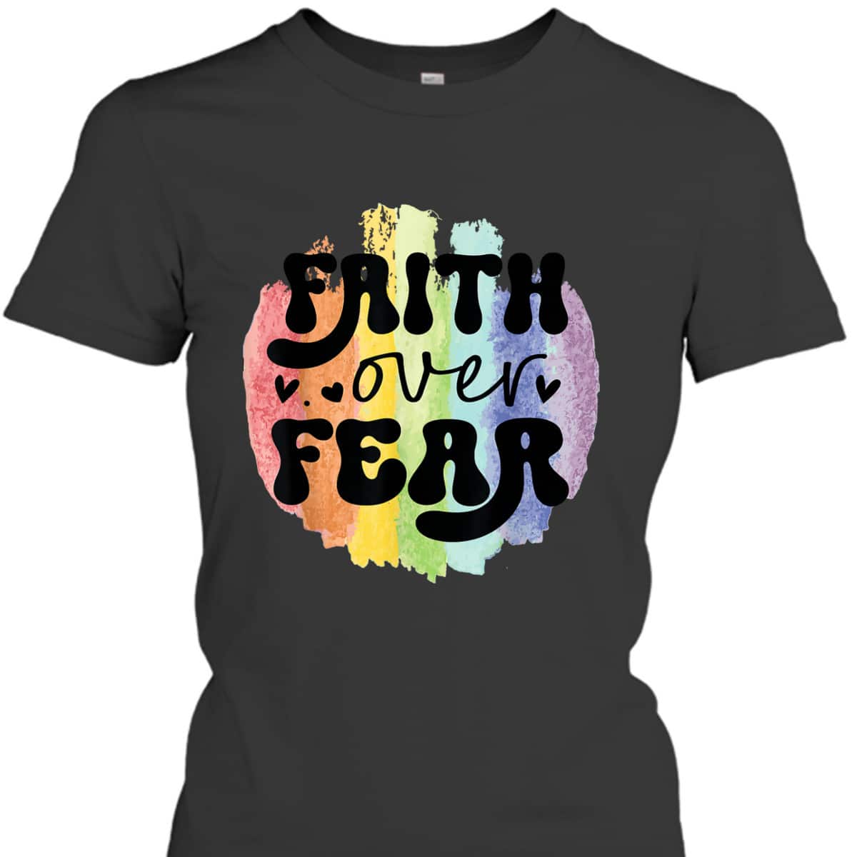 Inspirational Quote Faith Over Fear T-Shirt Christian Religious Gift