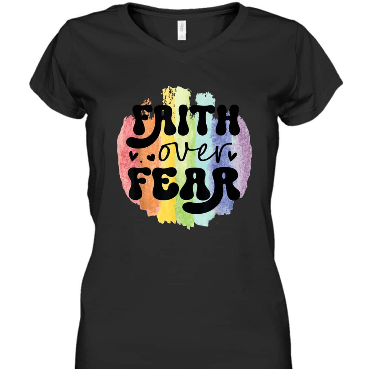 Inspirational Quote Faith Over Fear T-Shirt Christian Religious Gift