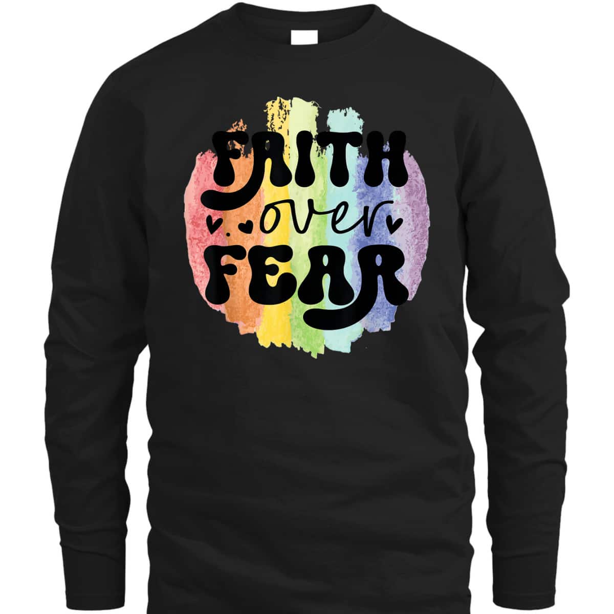 Inspirational Quote Faith Over Fear T-Shirt Christian Religious Gift