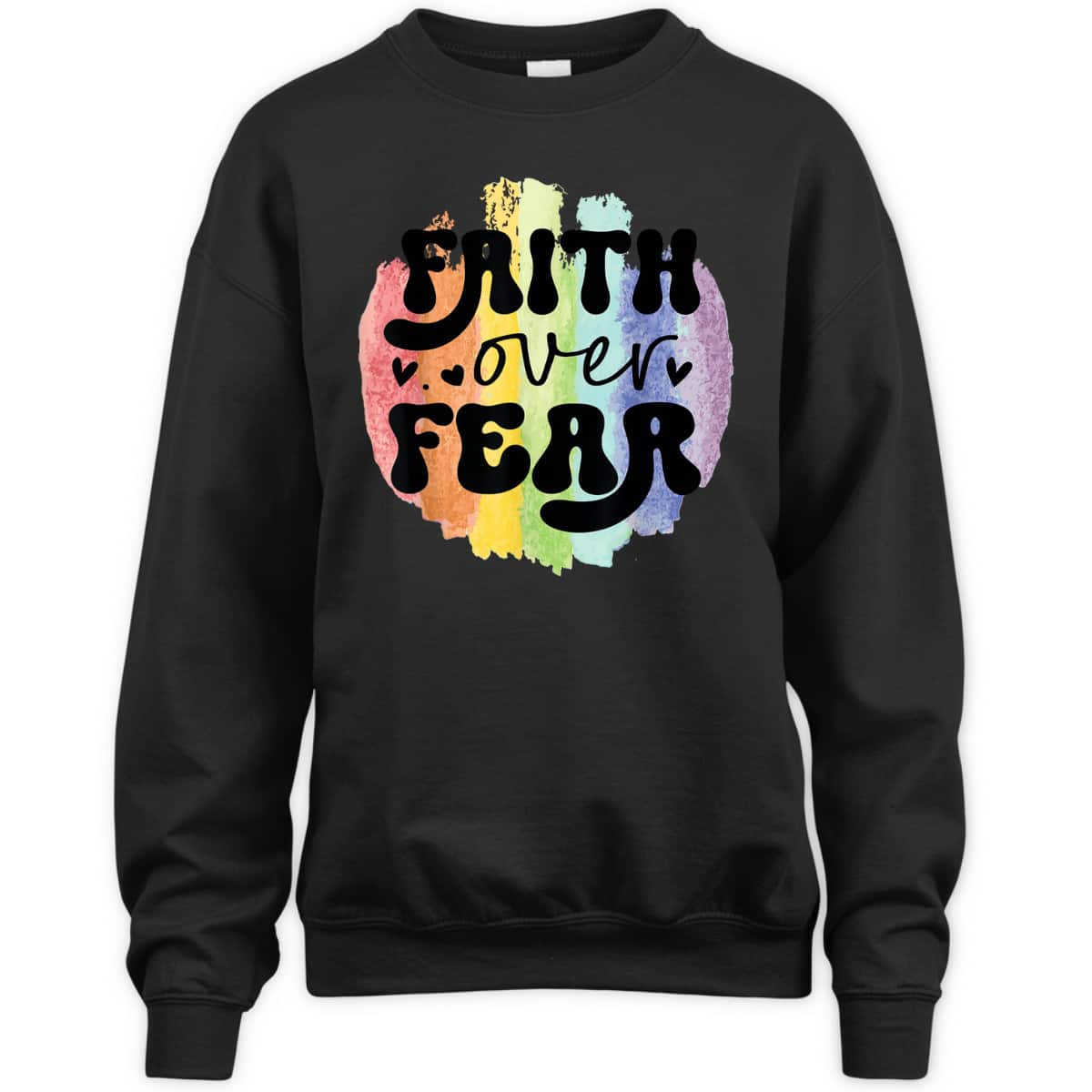 Inspirational Quote Faith Over Fear T-Shirt Christian Religious Gift