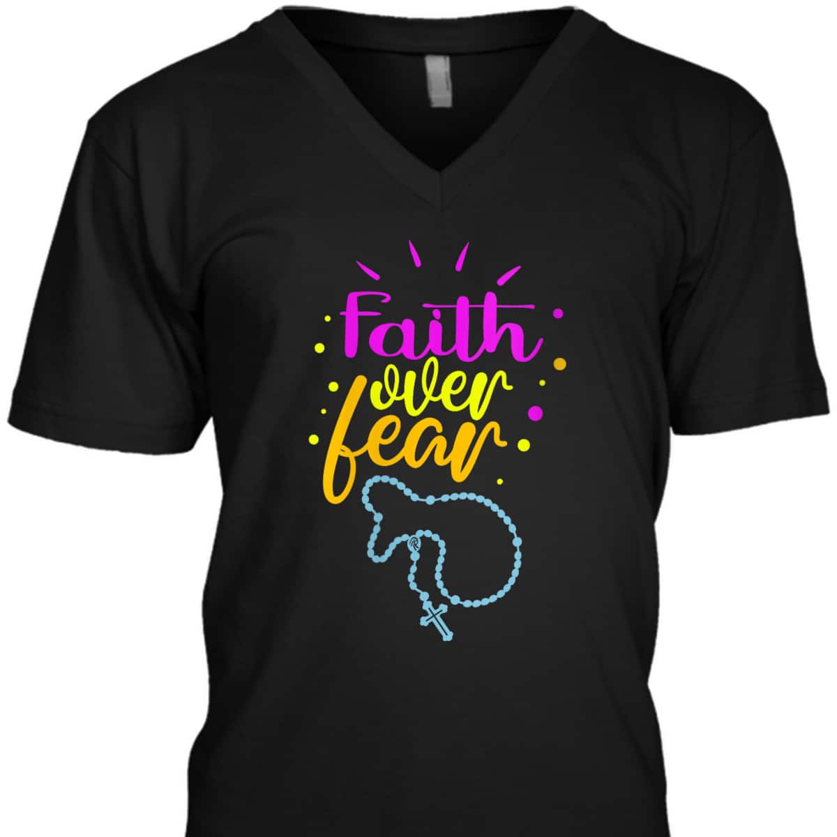 Christian Faith Over Fear T-Shirt Faith Religious Bible Verse Gift