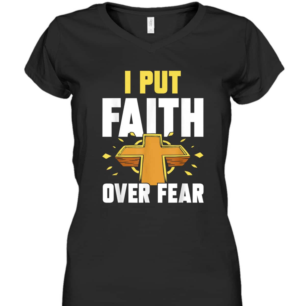I Put Faith Over Fear T-Shirt Jesus Religious Bible Verse Gift