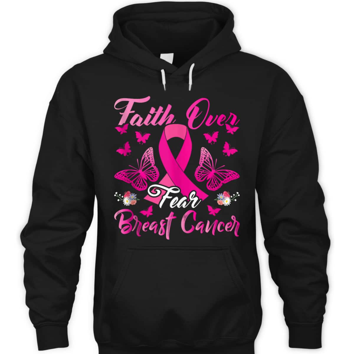 Christian Faith Over Fear T-Shirt Breast Cancer Awareness