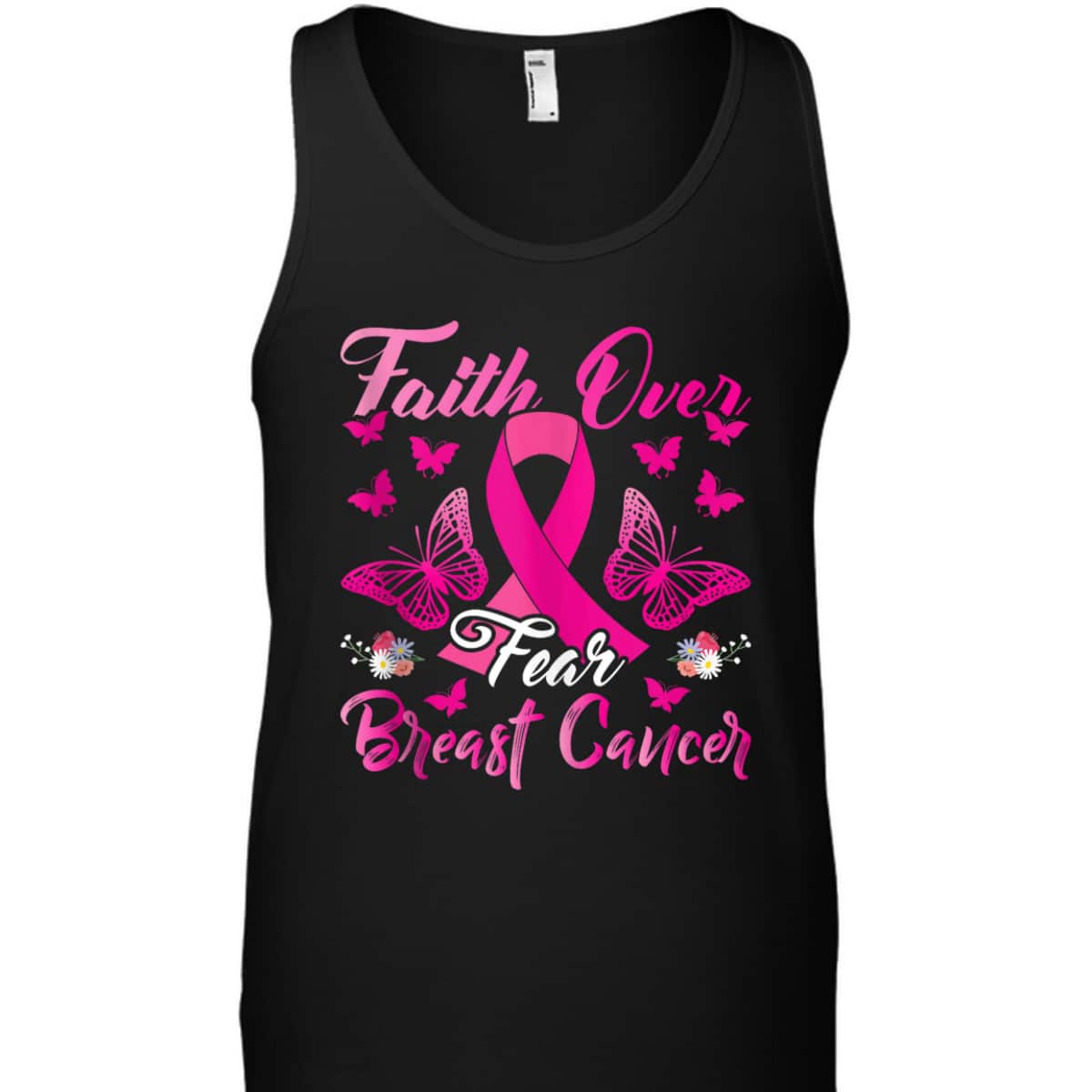Christian Faith Over Fear T-Shirt Breast Cancer Awareness