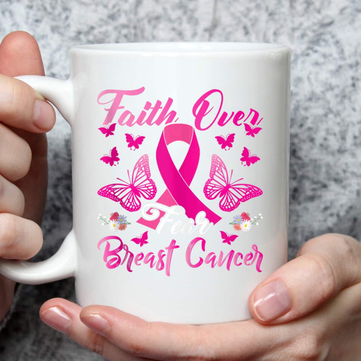 Christian Faith Over Fear T-Shirt Breast Cancer Awareness Christian Faith Over Fear T-Shirt Breast Cancer Awareness