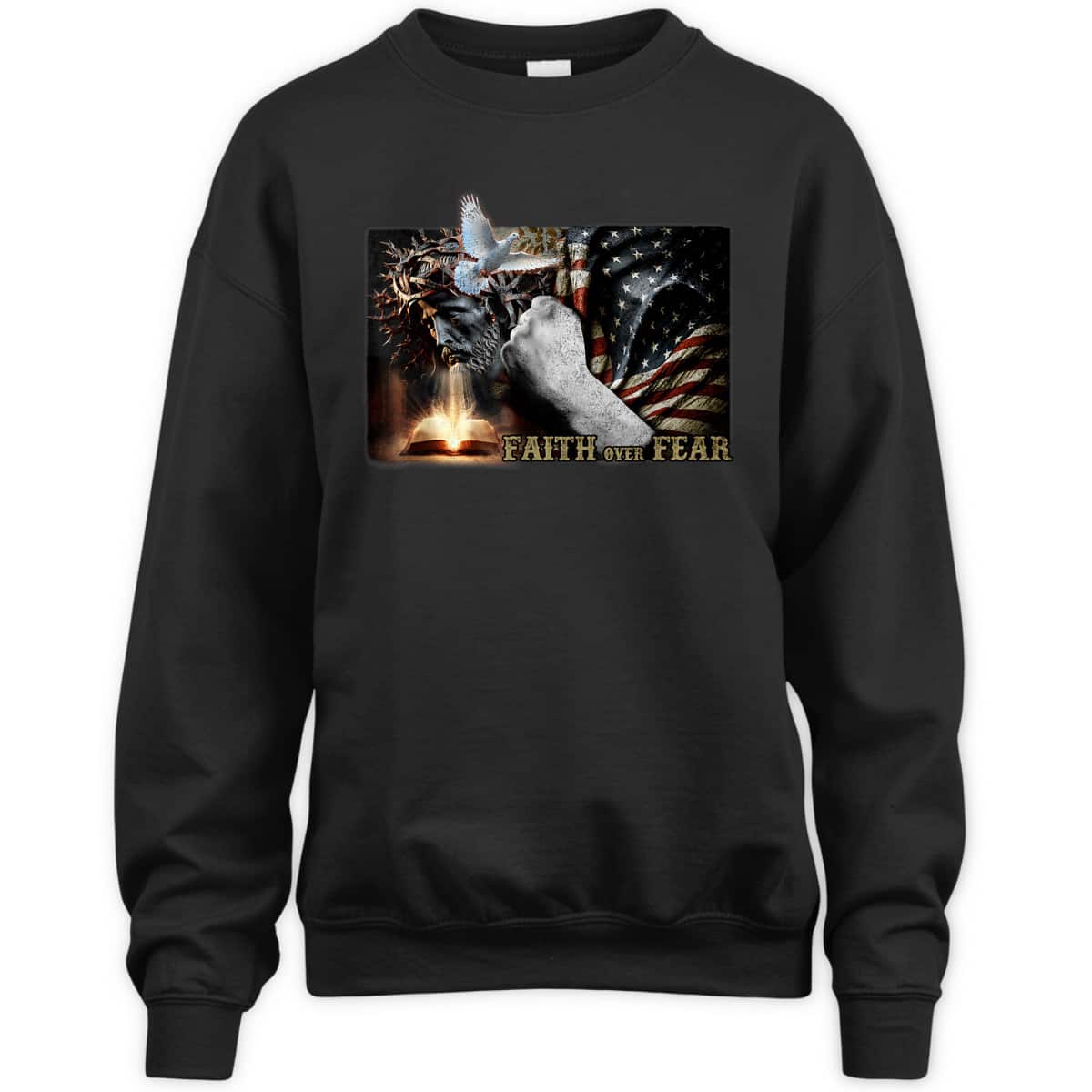 4th Of July Faith Over Fears Jesus USA Flag Patriot Independence Day T-Shirt 4th Of July Faith Over Fears Jesus USA Flag Patriot Independence Day T-Shirt