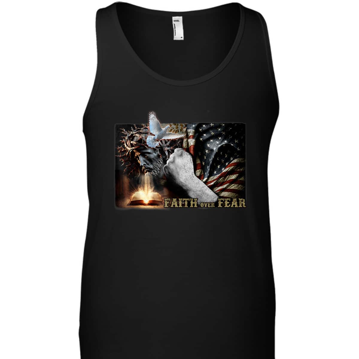 4th Of July Faith Over Fears Jesus USA Flag Patriot Independence Day T-Shirt 4th Of July Faith Over Fears Jesus USA Flag Patriot Independence Day T-Shirt