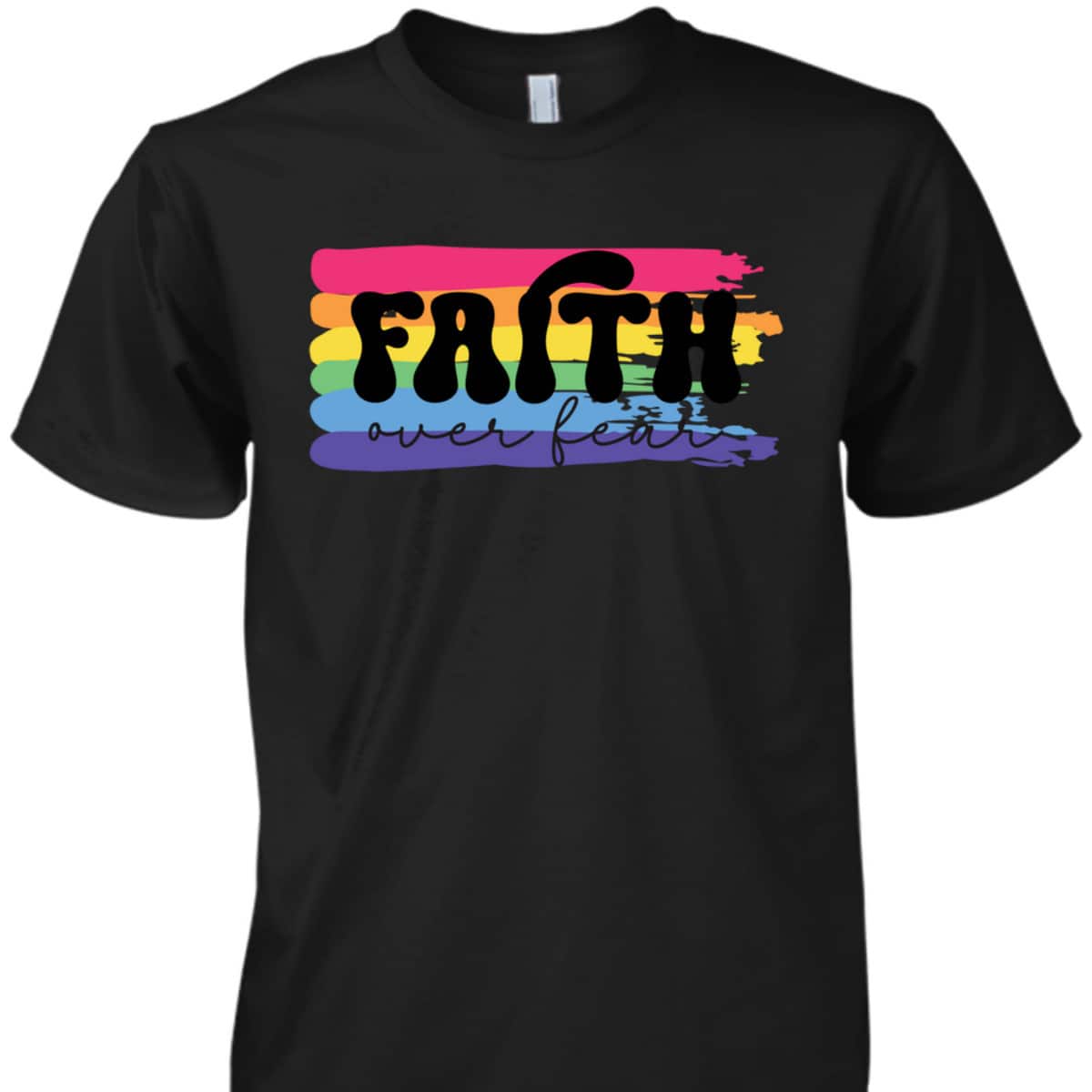 Inspirational Christian Faith Over Fear T-Shirt Religious Gift For Believers