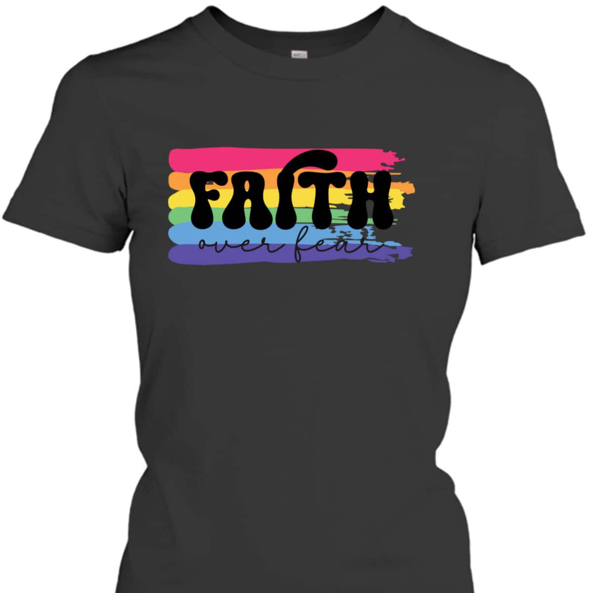 Inspirational Christian Faith Over Fear T-Shirt Religious Gift For Believers
