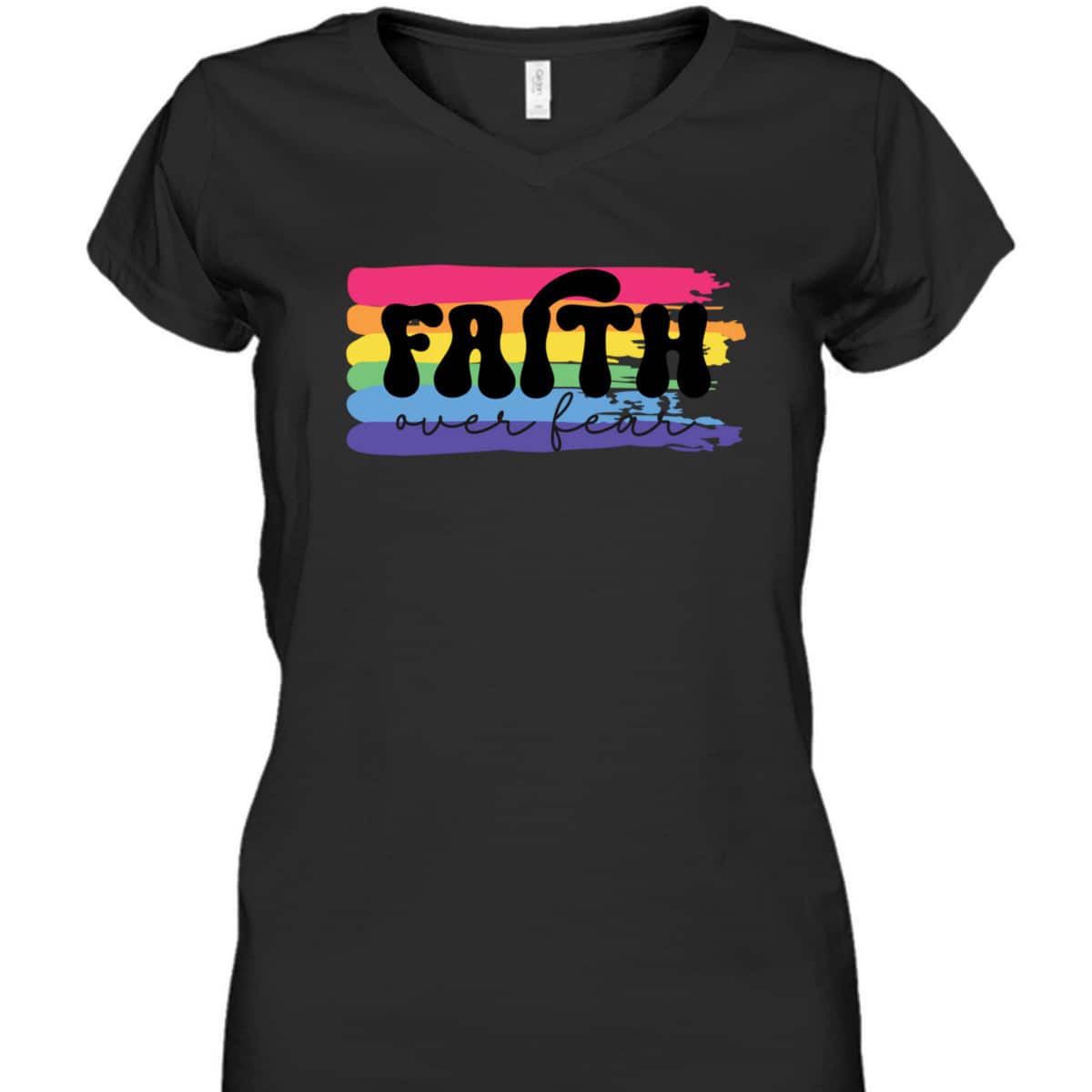 Inspirational Christian Faith Over Fear T-Shirt Religious Gift For Believers