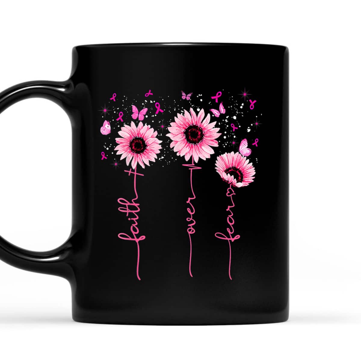 Faith Over Fear Breast Cancer Awareness Sunflower Christians T-Shirt Faith Over Fear Breast Cancer Awareness Sunflower Christians T-Shirt