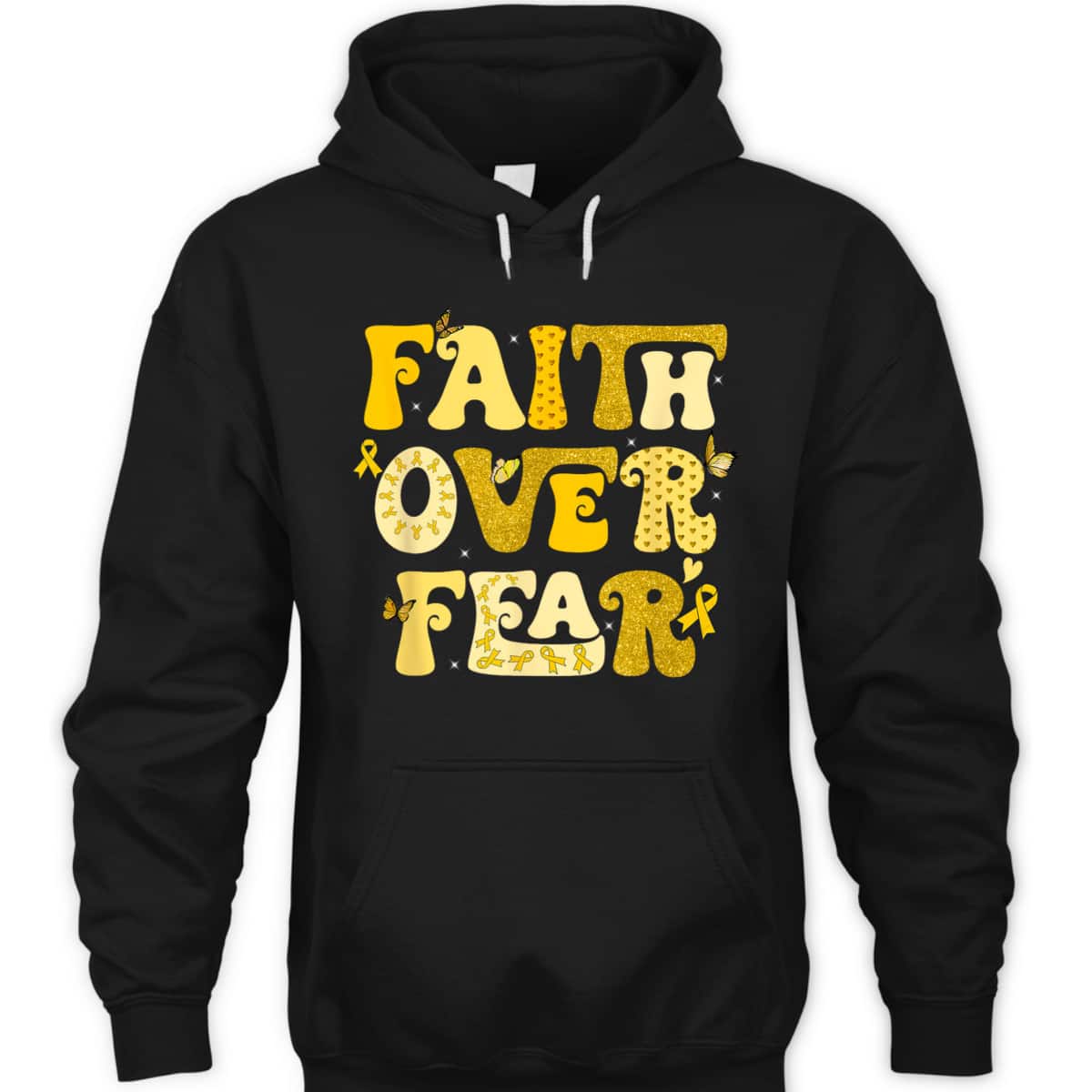 Faith Over Fear Childhood Cancer Awareness Survivor Warrior T-Shirt