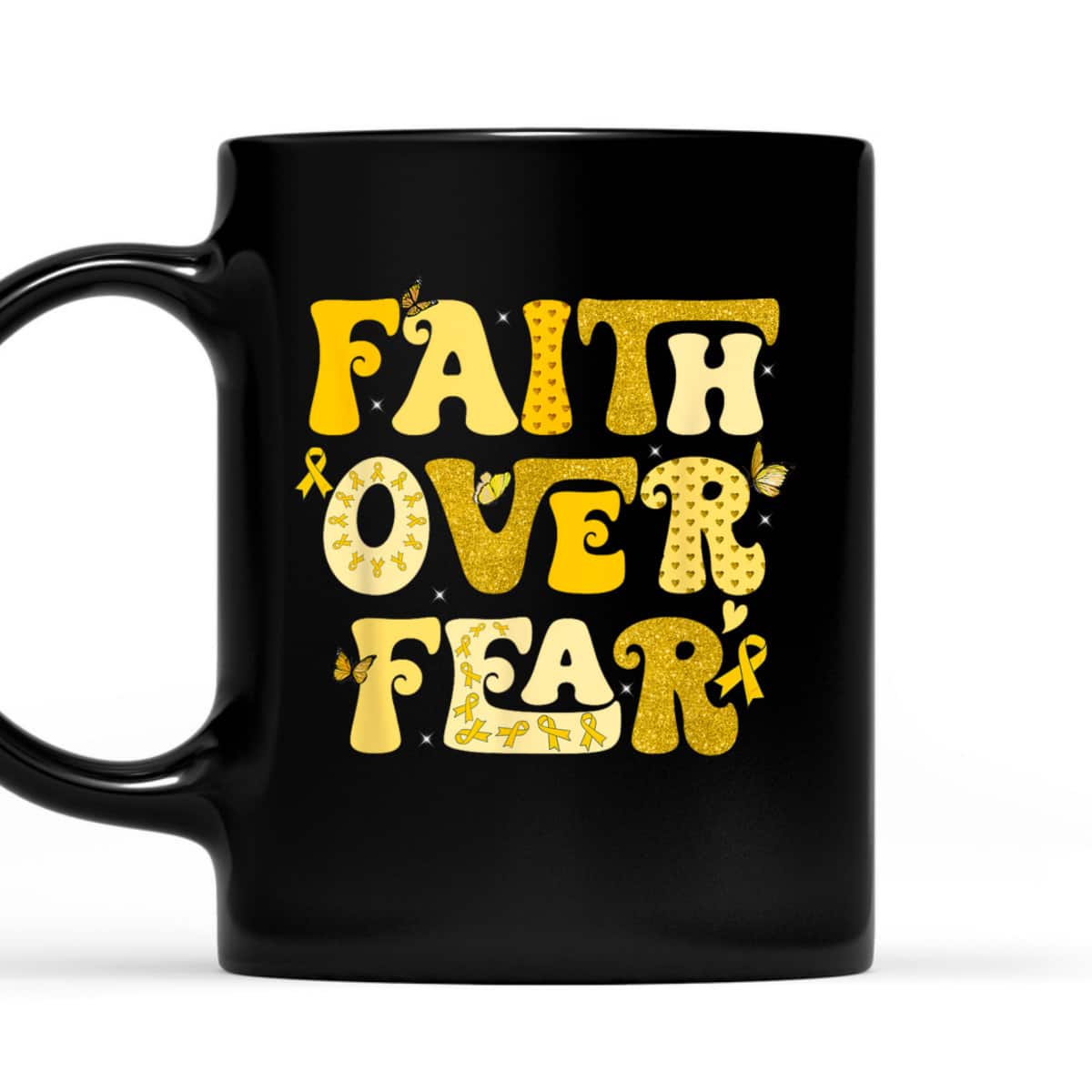 Faith Over Fear Childhood Cancer Awareness Survivor Warrior T-Shirt